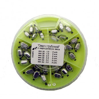 Грузила SALMO ОВАЛ 6 секций с трубочкой 1,0-3,5г 70 набор