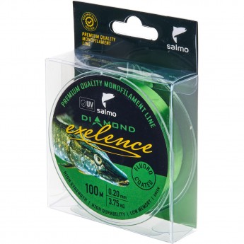 Леска монофильная SALMO DIAMOND EXELENCE FLUORO COATED Green 100/020 Леска монофильная SALMO DIAMOND EXELENCE FLUORO COATED Green 100/020