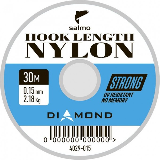 Леска монофильная SALMO DIAMOND HOOK LENGTH NYLON 030/015 4029-015