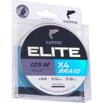 Леска плетёная SALMO Elite Х4 Braid Dark Gray 125/012 Леска плетёная SALMO Elite Х4 Braid Dark Gray 125/012