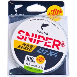 Леска плетёная SALMO Sniper Bp All R Braid Х4 Grass Green 120/015 Леска плетёная SALMO Sniper Bp All R Braid Х4 Grass Green 120/015
